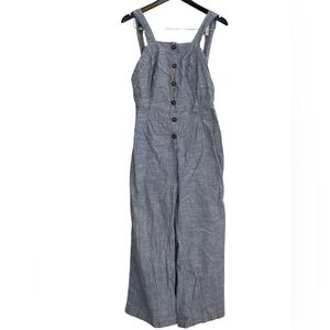 Japna Pinstripe Wide-Leg Jumpsuit | Button Front Jumpsuit